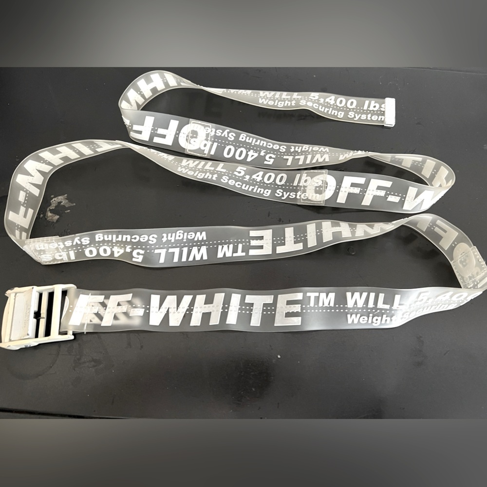 White Off-White rubber industrial belt